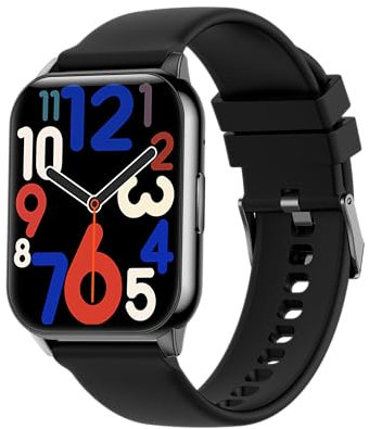 Maxcom - FW25 Arsen Pro Smartwatch - Männer - Damen - Unisex - Fitnessuhr - mit Blutdruck-, Herzfrequenz-, Schlafüberwachung und Schrittzähler - Eckig - Elegant - mit Gummiband Schwarz