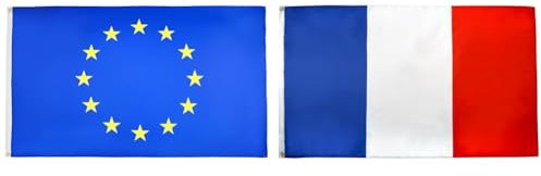 AZ FLAG - Drapeau Europe - 150x90 cm - Drapeau Européen & Drapeau France 150x90cm - Drapeau français 90 x 150 cm Polyester léger - AZ FLAG