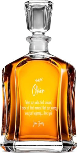 Personalised Anniversary Love Or Valentines Glass Whiskey Decanter Gift