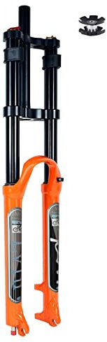 Forcella anteriore bici 26 27,5 29 pollici Escursione 180 mm Forcella ammortizzata per discesa pneumatica Tubo dritto Ammortizzatore per bicicletta ultraleggero Regolazione estensione doppia spa