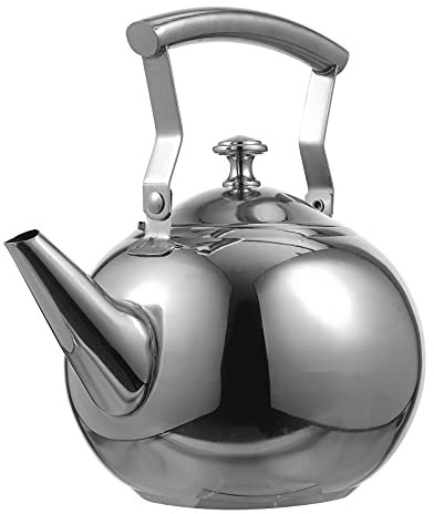 1 Olla de Agua Caliente, Calentador de Agua rápido para hervir, Tetera para Estufa de Gas, Tetera Vintage con silbido, Tetera de café aislada, Tetera para Calentar té, Jarra de Leche de Acero inoxi