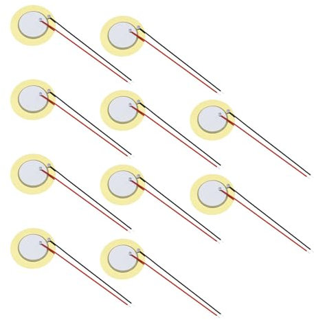 YINETTECH 10 Stück 20 Mm Kupferscheiben-Piezo-Summer 2-polig Summer Akustik-Tonabnehmer-Wandlerelemente für Berührungssensoren Elektronische Trommel-Trigger Summer