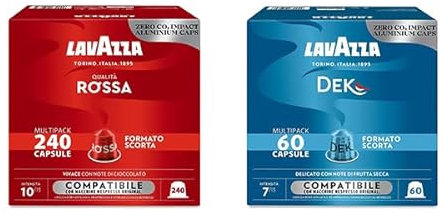 Caffè Lavazza 300 Capsule Compatibili Nespresso Miscele assortite (Qualità Rossa, Dek)