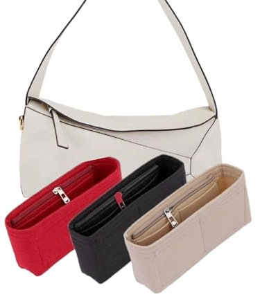 LinerLink Taschen-Organizer für Loewe Puzzle-Hobo-Tasche (28 x 14 x 10 cm (L x H x T), handgefertigter Tascheneinsatz, 2 mm Filztascheneinsatz, Damen-Handtaschenformer (Beige, Stil B: seitlicher