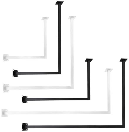 Natural Goods Berlin 1x Kleiderstange weiss ÜBERECK Deckenmontage 110x90cm - Garderobenstange L-Form für Flur, Bad oder Küche - Eckgarderobe aus rostfreiem Metall im minimalistischen Design