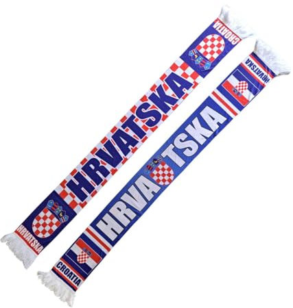 KROATIEN Polyesterschal, Hrvatska, Croatia, Europa, Fussball, Fanschal, Seidenschal, hochwertiger Premiumstoff, kräftige und klare Farben, gedruckt