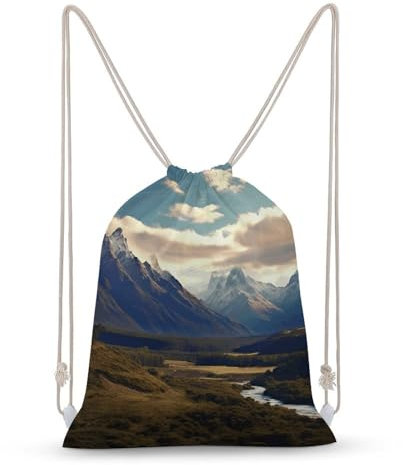 DJUETRUI Sacs en toile avec cordon de serrage pour homme et femme - Pour le sport, la plage, le voyage, Paysage du parc national Cook, 30x40cm