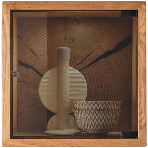 Lomadox Wandregal Massivholz Regal Wandablage Dekoregal B/H/T ca. 34/34/20 cm modern Wandboard in Eiche geölt mit Hirnholz