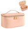 ZIOSINM Beauty Case da Viaggio Donna, 25 x 17 x 12 cm Porta Trucchi da Viaggio Organizer Con Tasca per Pennelli e Divisorio Trousse Trucchi per Cosmetici Con Scomparto in Pelle di PU (Rosa)