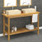 JUDYY Waschtisch mit Creme Marmorbecken Massivholz Teak, Waschbeckenunterschrank, Badezimmerschrank, Badezimmermöbel, Badschrank, Badezimmer Unterschrank, Badezimmer Möbel 3096578