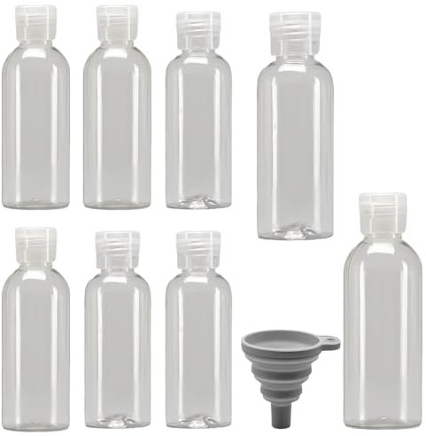 WUMZIRA 8 pcs Mini Bouteille Verre 60/80ml pour stocker le jus lait ou Boissons Mini Bouteille Verre 60/80ml avec Bouchon, Petite bouteille plastique, Pouteille plastique