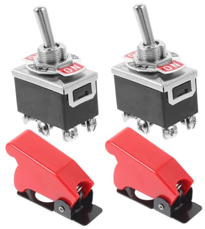Mikinona 2 Stück Kippschalter Kfz Ersatz Elektrische Systemschalter Kfz Kippschalter Abgedeckter Abdeckung Für Autoschalter Bakelit