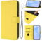 Wuhaizher for Samsung S8 Phone Case Solid Color Shockproof Folio Flip Leather Wallet Case with Card Holder Kickstand Magnetic Silicone Bumper Cover for Samsung Galaxy S8, Yellow
