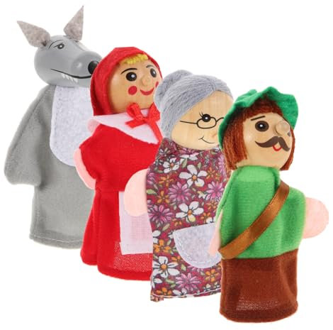 TOYANDONA 4 Stück Fingerpuppe Kind Plüsch Marionette bidof Hand interaktives Spielzeug Toys spielzeuge Figuren Fingerspielzeug Puppenspielzeug zum Geschichtenerzählen Stoff