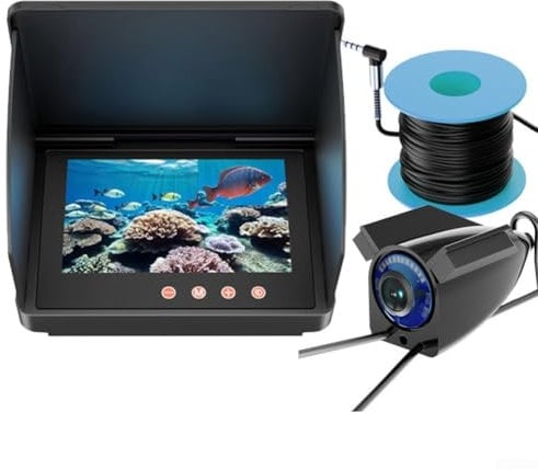 Jonikuper 4.3 Inch Ultra Clear Screen Fish Finder Underwater Fishing Camera Ice Boat (4.3ips+camera15m)
