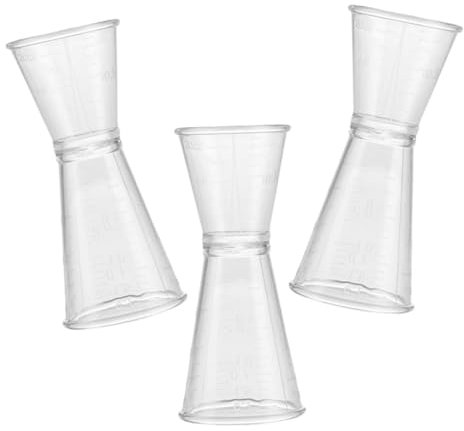 Cabilock Doseur Double Pour Cocktail Plastique Transparent Petit Format 3 Pièces Verre Doseur à Onces Pour Bar Outil De Mesure Polyvalent Pour Préparation De Boissons Et Vin