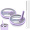 Stanley - Lot de 2 couvercles anti-fuite - Réutilisables - Anti-fuite - Pour tasse Stanley - Avec 2 pailles et 1 brosse à paille - Violet