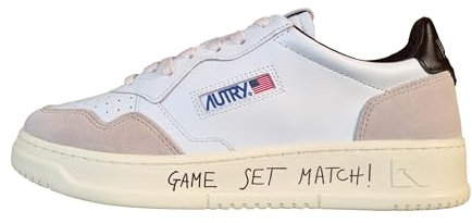AUTRY Scarpe Sneakers Unisex Medalist in Pelle e camoscio MA04 Bianco Nero (Bianco Nero, Sistema Taglie Calzature EU, Adulto, Numero, Media, 40)
