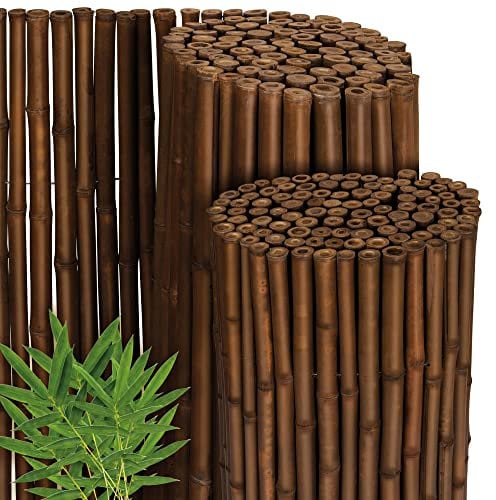 Sol Royal Premium Bambus Sichtschutz Zaun 200x250cm B23 Dunkelbraun – hochwertig gehärtete Bambusrohre Ø 2-3cm, witterungsbeständiger Bambuszaun Indoor & Outdoor, Balkon Sichtschutz