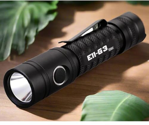 PowerTac E11-G3 2020 Lumen Rechargeable Flashlight, Type-C Charging, IPX8 Waterproof, 6 Modes, Reversible Steel Pocket Clip, Auto Memorization, 2020 Lumens, EDC LED Flashlights for Everyday Carry