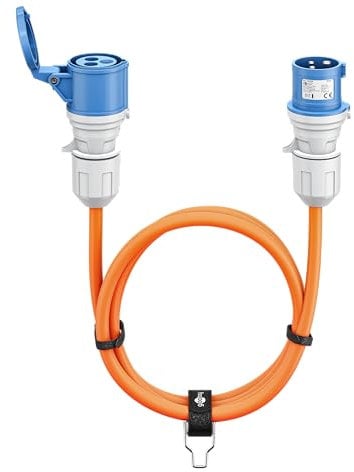 goobay CEE-Verlängerungskabel für Wohnwagen, 25m, CEE-Stecker auf CEE-Buchse mit Verschlusskappe, IP44, Kabel für Camping, Wohnmobil und Wohnwagen, 76230