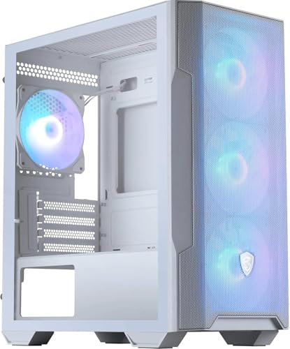 Gamer PC AMD Luna 6 White • Ryzen 5 5600X • RTX 5060 OC 8GB DDR6 • B550 Motherboard • 16GB 3200MHz • 1TB NVME SSD • M100R White ARGB Gaming PC Desktop Computer Tower • 1200 Mbps WiFi • Windows 11