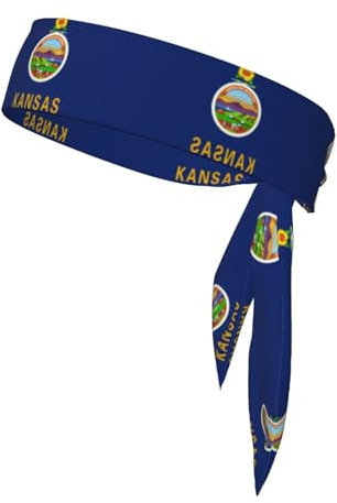 Kansas Stirnband mit Staatsflagge, atmungsaktiv, Sport-Kopfband, feuchtigkeitsableitend, für Damen und Herren für Tennis
