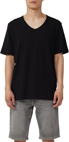 s.Oliver Luftiges T-Shirt mit V-Ausschnitt und Flammgarnstruktur