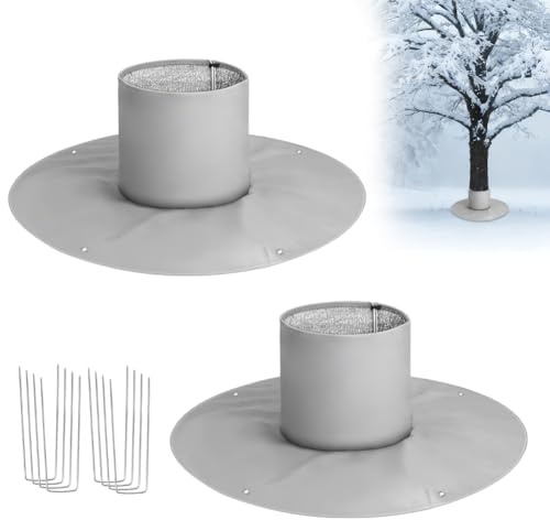 NAJILI 2 Stück Winterschutz für Palmen Wurze, Winterschutz Pflanzen Außen mit 8 Ankern, Geeignet für Palmen Olivenbaum, Rasenflächen(Frostschutzabdeckung Untere Abdeckung Ø 100cm)