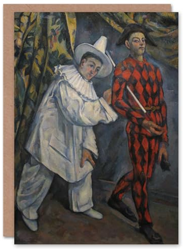 Artery8 Paul Cezanne Art Card Mardi Gras Pierrot Clown and Harlequin