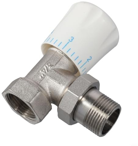 Radiator Valve Thermostatic, 15mm x 3/4 Angle Radiator Valve TRV Temperature Control Valve for Central Heating System Fitting(B)