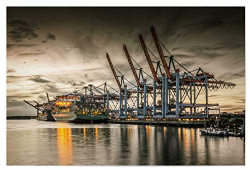 artboxONE Poster 60x40 cm Städte Waltershofer Hafen VI - Bild waltershof burchardkai Container