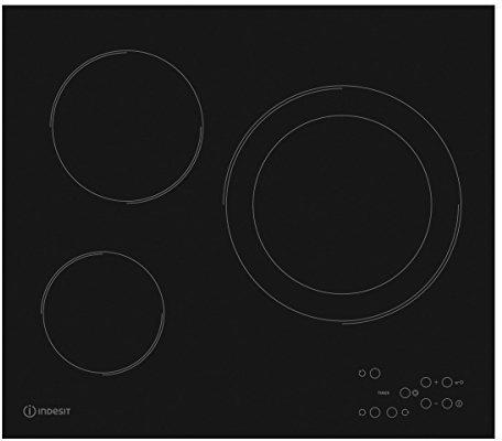 Encimera - Indesit RI 360 C (ES), Vitrocerámica, 3 zonas, 9 niveles