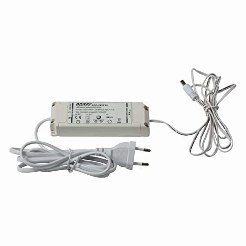 HEITRONIC LED Vorschaltgerät MECANO 24V DC, 20W, mit 1,4m Anschlusskabel + Eurostecker, mit 1,8m Verbindungskabel + Stecker