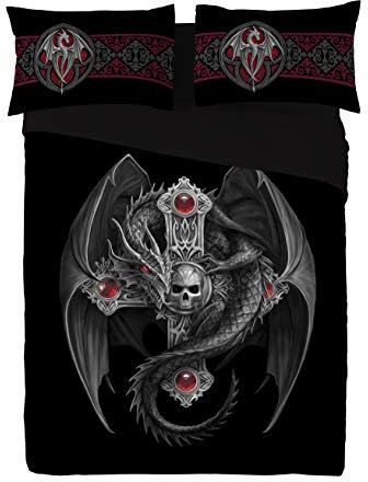 Wild Star@Home Anne Stokes Bettwäsche-Set, Gothic-Drache, für Super-King-Size-Betten, Kunstwerke