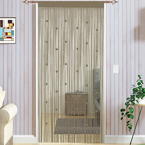 Taiyuhomes Cortina Puerta Exterior Cortinas Tiras para Puertas Exteriores Terraza Cortinas Antimoscas Salon Dormitorio 90x200cm Marrón