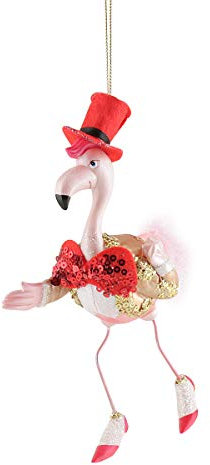 440s Gift Company Hänger Flamingo, mit rotem Zylinder und Fliege | GC-11540 | 4030195692625