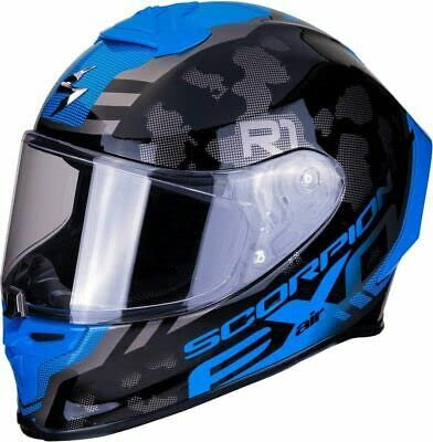 Scorpion 10-292-66 Motorradhelm Integral EXO-R1 Air OGI Schwarz Blau L