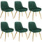 Lestarain Esszimmerstühle 6er Set, für Esszimmer Wohnzimmer Küche, Retro Küchenstühle gepolstert, Sitzfläche aus Samt, mit Metallbeine, bis 150 kg belastbar, Dunkelgrün