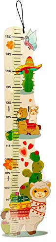 Hess Holzspielzeug 14633 - Messlatte aus Holz für Kinder, Serie Lama, handgefertigt, klappbar, geeignet für eine Körpergröße von ca. 80 bis 150 cm