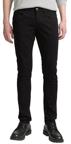 TOM TAILOR Herren 1021160 Troy Slim Fit Jeans, 10270 - Black Black Denim, 33W / 30L EU