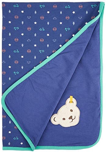 Steiff Baby-Jungen Halstuch 2er Pack Decke Strick, DEEP Cobalt, One Size