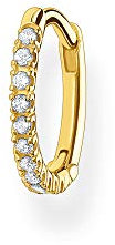 Thomas Sabo Damen Einzel Creole weiße Steine gold, 925 Sterlingsilber, Clipverschluss CR659-414-14, 1,30 cm