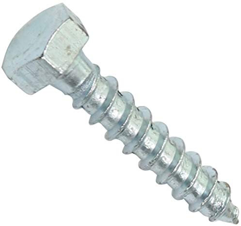 AERZETIX - C44581 - Lot de 50 - Tirefond/vis à bois M8x40mm - à tête hexagonale 6 pans - DIN571 - en acier-zingué - assemblage fixation charpente ossature contreplaqués agglomérés