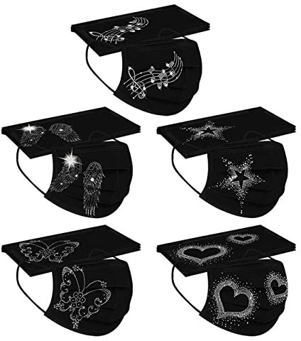 AmyGline 50 Stück Einweg,3-lagig Vliesstoff,Mund-Nasen-Schutz,Schmetterling Motiv,Atmungsaktive,Multifunktionstuch Halstuch Bandana für Erwachsene