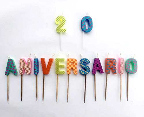 Velas de cumpleaños, Números de Velas, Letras de Velas Poner una frase
