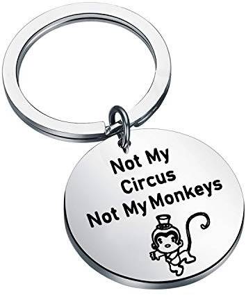 Lustiger Affen-Schlüsselanhänger, Geschenk für Kollegen, nicht mein Zirkus, nicht meine Affen, Schlüsselanhänger