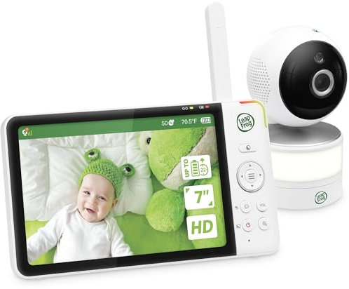 LeapFrog LF920HD Color Night Vision Video Monitor, 7 HD Wide-Angle Display, 360 Pan Tilt Zoom, Adaptive NightLight,Temp Humitidy Sensor,Up to 15 Streaming Hrs,Range Up to 1000 ft,Secure Transmission