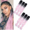 jumbo braids extensions pink, Kanekalon Kunsthaar Hair, Ombre Braiding Hair Zöpfe Haarverlängerung 6 Stück Box Braids Crochet hair Für Kunsthaar Zum Einflechten (schwarz Rosa)