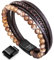 Murtoo Leder Armband für Herren - Naturstein Lederarmband (23, Achat, Braun)